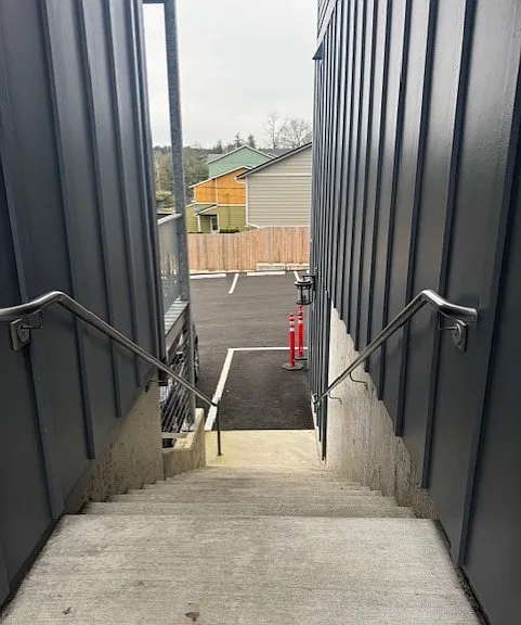 stair to the parking lot and your storage closets
