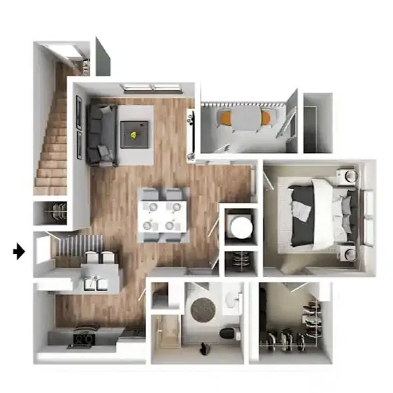 Floor plan 1X1 B