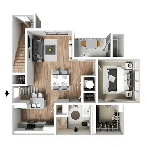 Floor plan 1X1 B