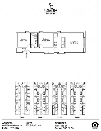 Floor plan 2 Bedroom Apartments