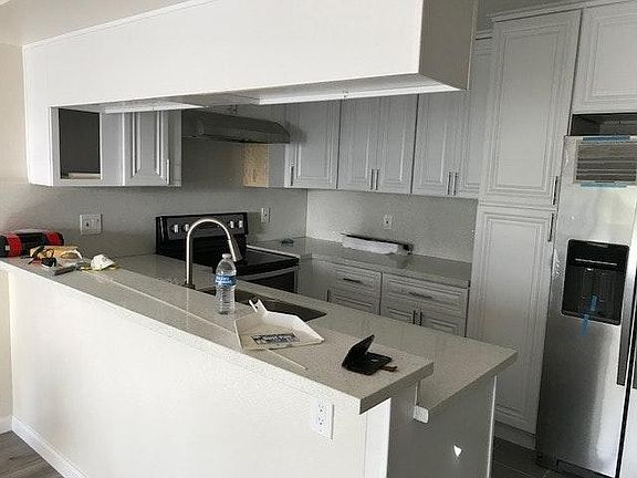 Kitchen and cabinets