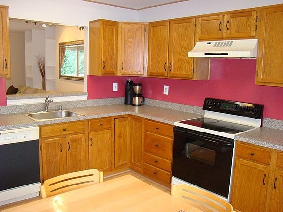 Kitchen with new laminate flooring