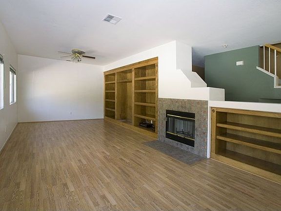 built in media niche and shelves