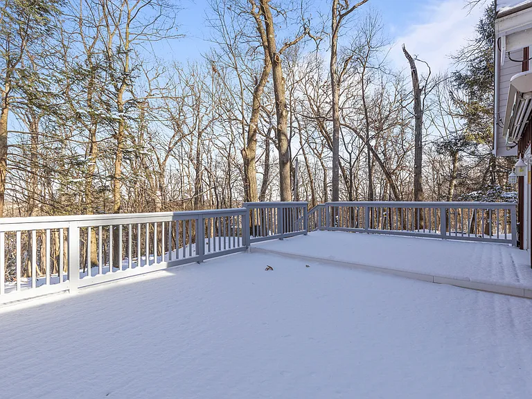 Rear deck with automatic awning