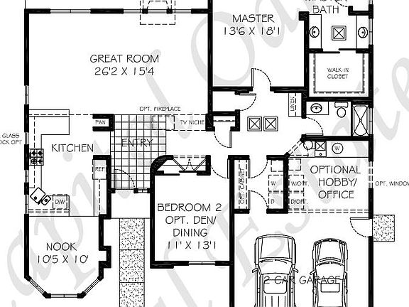 Floor plan, note, only the two bedrooms