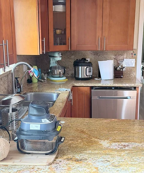 Kitchen with updated cabinets
