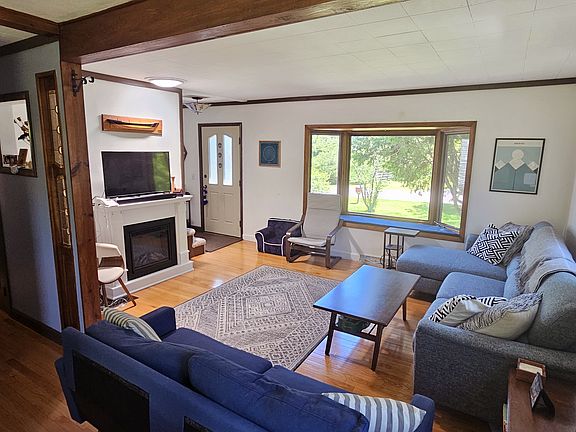 Living room with fireplace