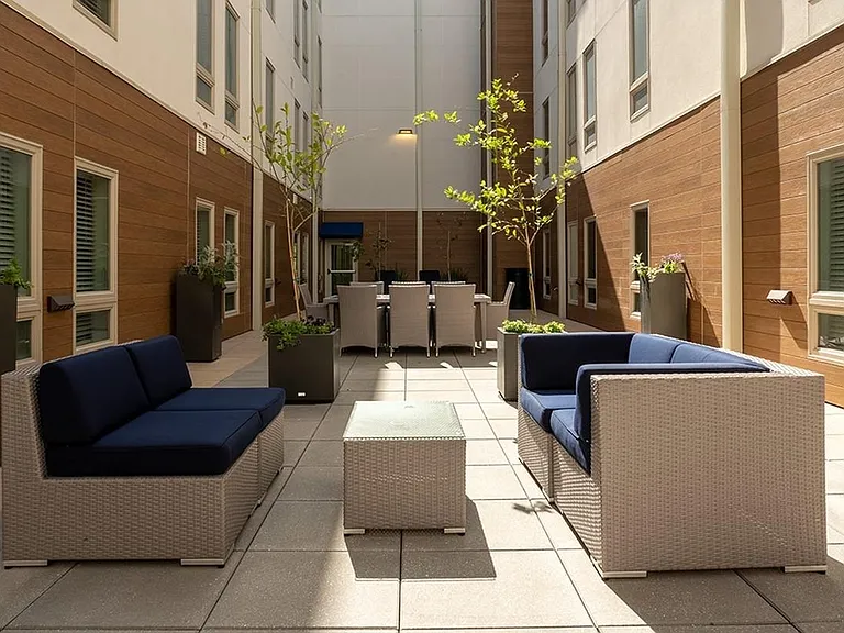 Courtyard with lounge areas