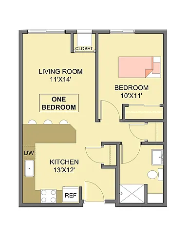 Floor plan 1 Bedroom