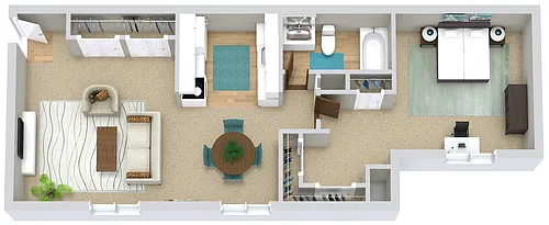 Floor plan 1 Bed | 1 Bath Premium Upgrade Apartment