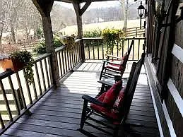 front porch w/ rocking chairs