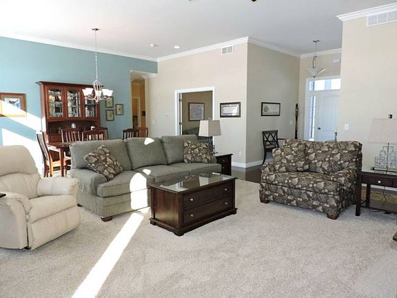 Living room/great room with dining room in the back