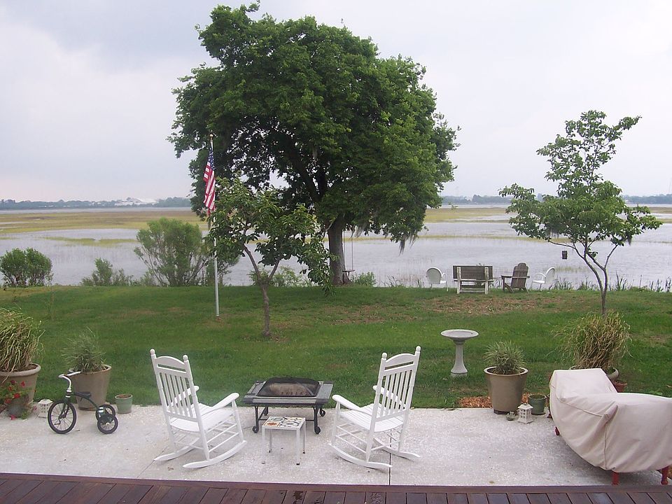 High tide from deck.