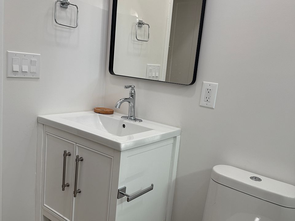 Vanity in bathroom