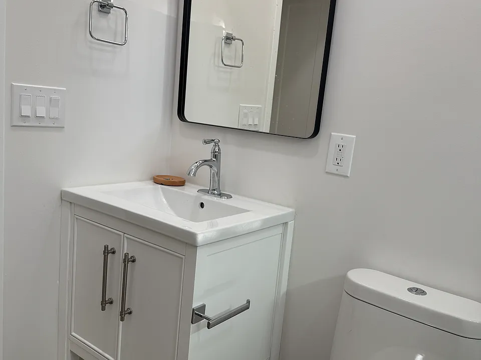 Vanity in bathroom