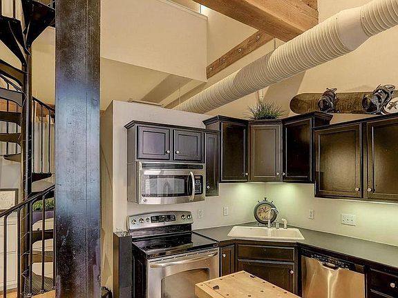 Kitchen with stainless steel appliances