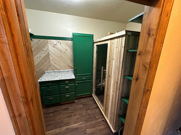 Master closet with sauna