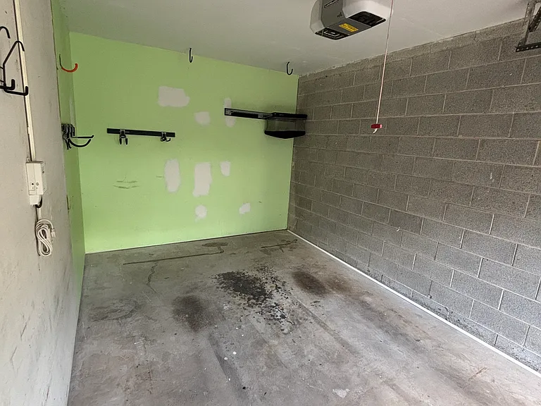 one car garage with insulated garage door