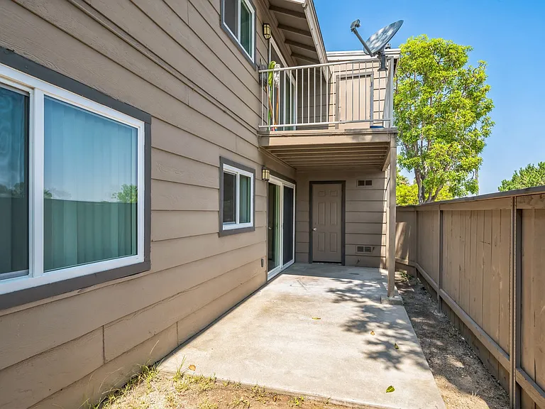 A Patio/Balcony in a Two Bedroom Two Bath Apartment at Meadow Creek Apartments in San Marcos, CA