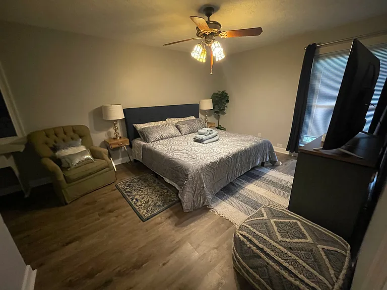 Master bedroom with walk in closet