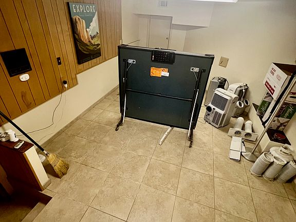 Basement storage area or game room.