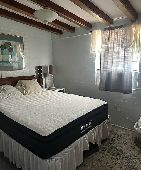 Funished bedroom 1 with a queen size bed