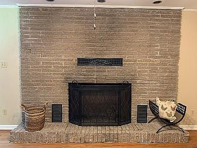 Wood burning fireplace
