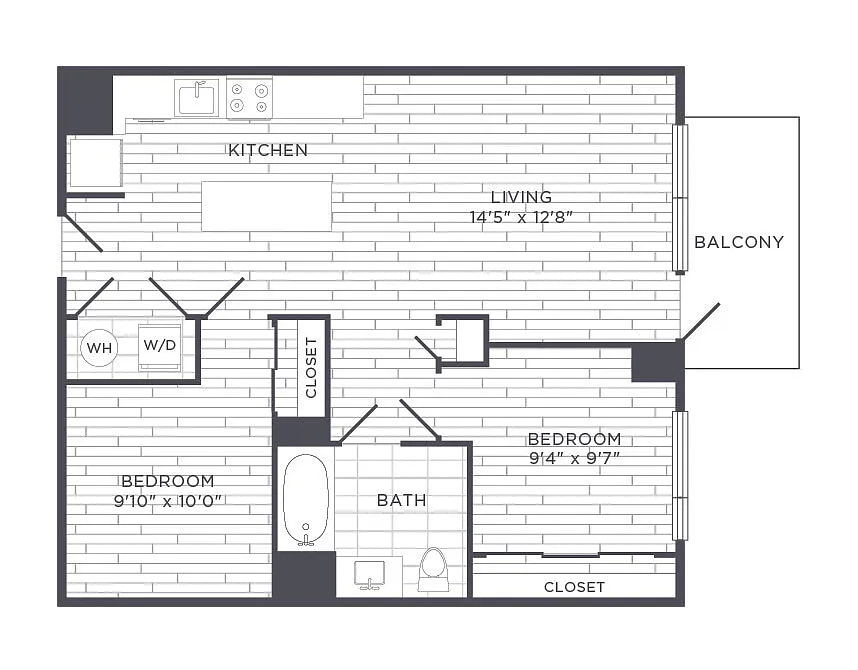 Floor plan One Bedroom w/ Den