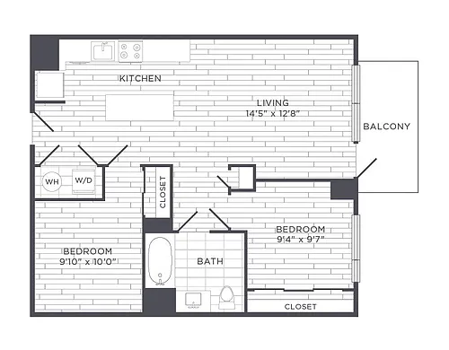 Floor plan One Bedroom w/ Den