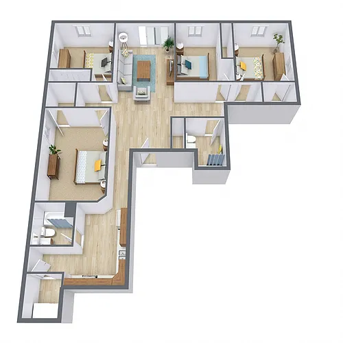 Floor plan Four Bedroom 42A