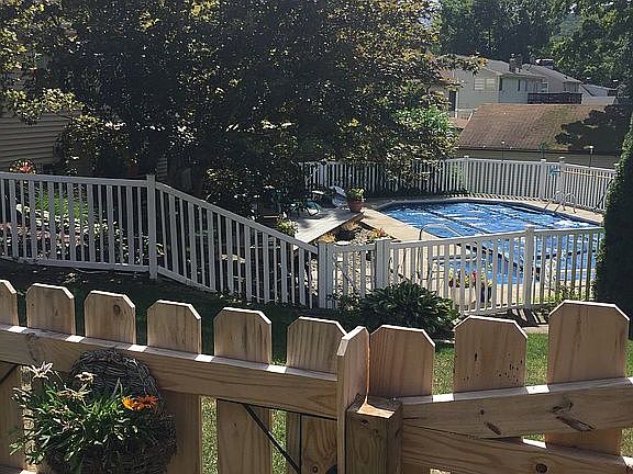 Pool view from courtyard 