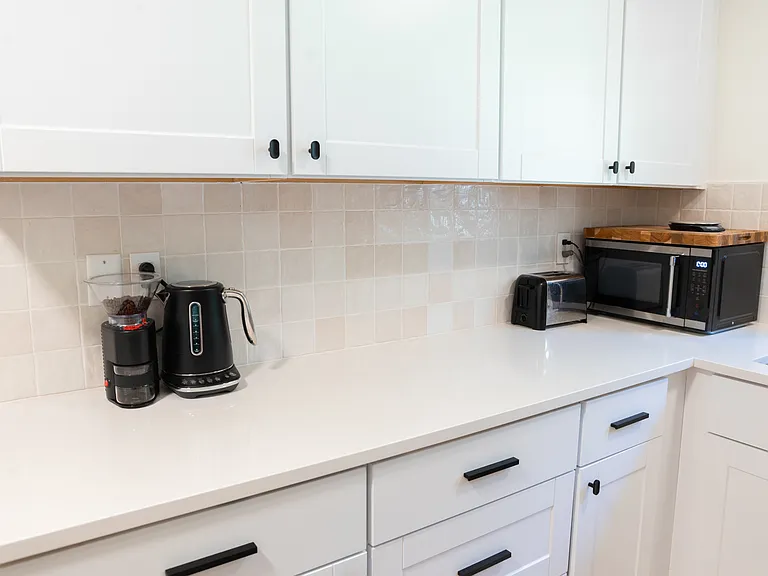 Updated backsplash and quartz countertops