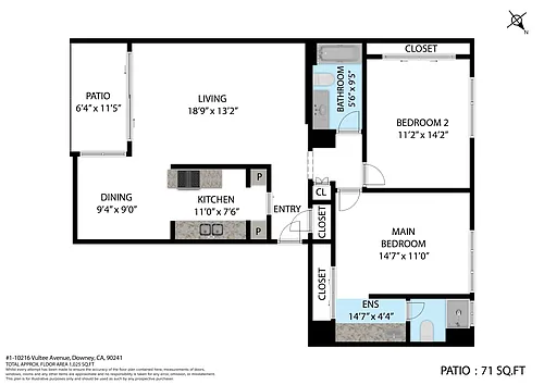Floor plan 2 Bedroom 2 Bath