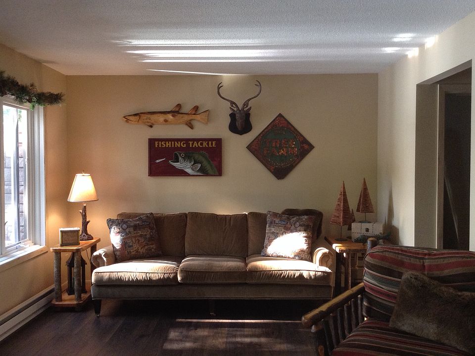 Living Room with lake views