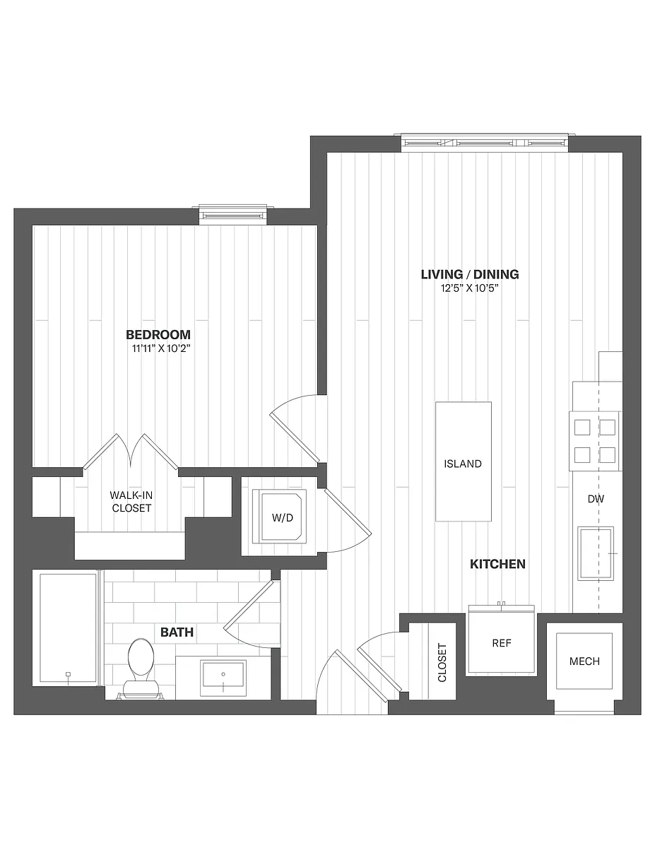 Floor plan 1B - 1 Bed/1 Bath
