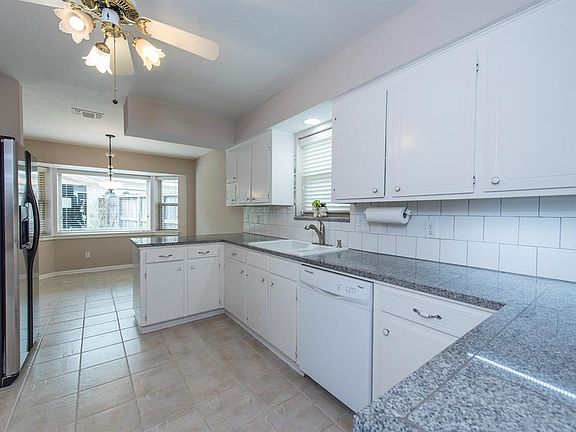 Granite counters in kitchen.