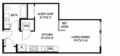 Floor plan S2-557-Without Balcony