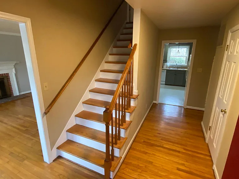 Entryway: Living room to the left and kitchen straight down the hall.