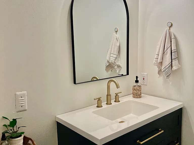 Newly renovated half bath on first floor