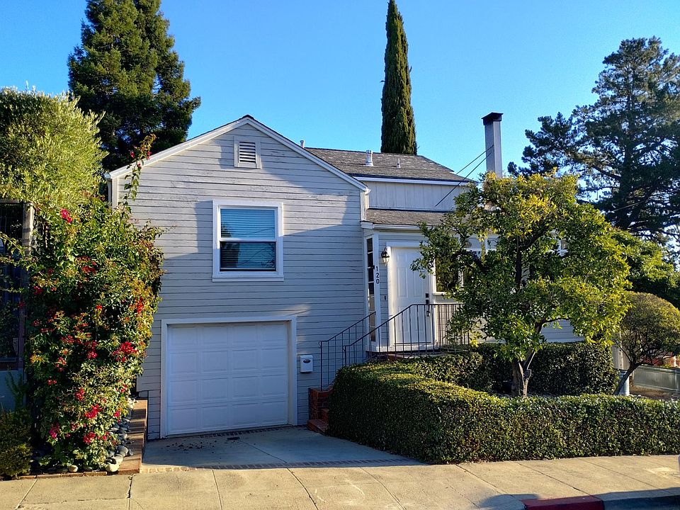 Driveway and garage, front door.