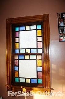 Stained glass window inside front door