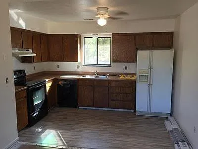 freshly painted kitchen with new floor