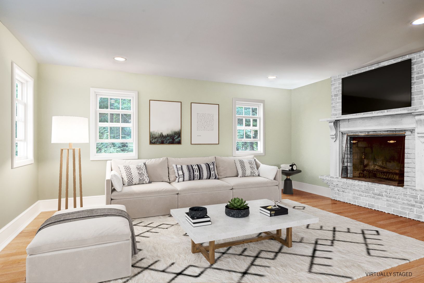  Casual Living Area with Fireplace-Virtually Staged