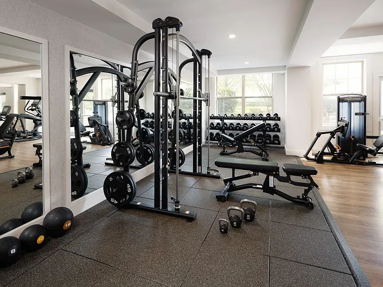 Fitness center with strength equipment