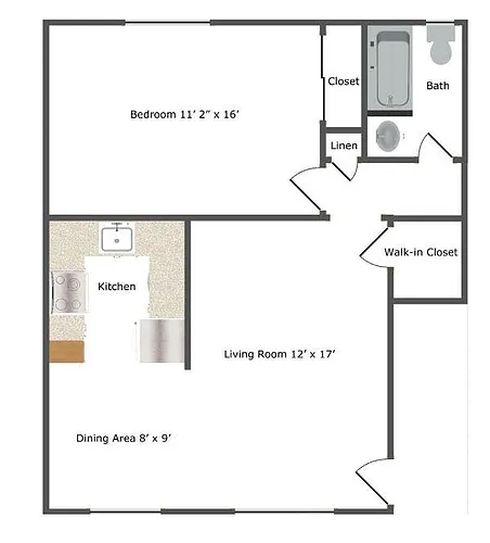 Floor plan one bedroom