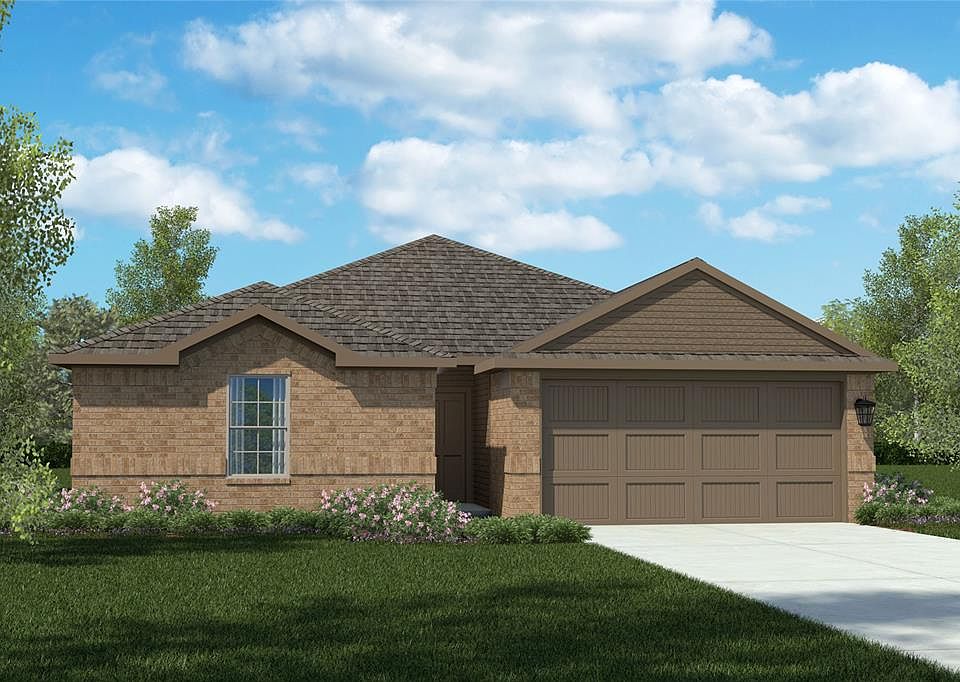 D.R. Horton's Bellvue floorplan, elevation A. All Home and community information, including pricing, included features, terms, availability and amenities, are subject to change at any time without notice or obligation. All Drawings, pictures, photographs, video, square footages, floor plans, elevations, features, colors and sizes are approximate for illustration purposes only and will vary from the homes as built.