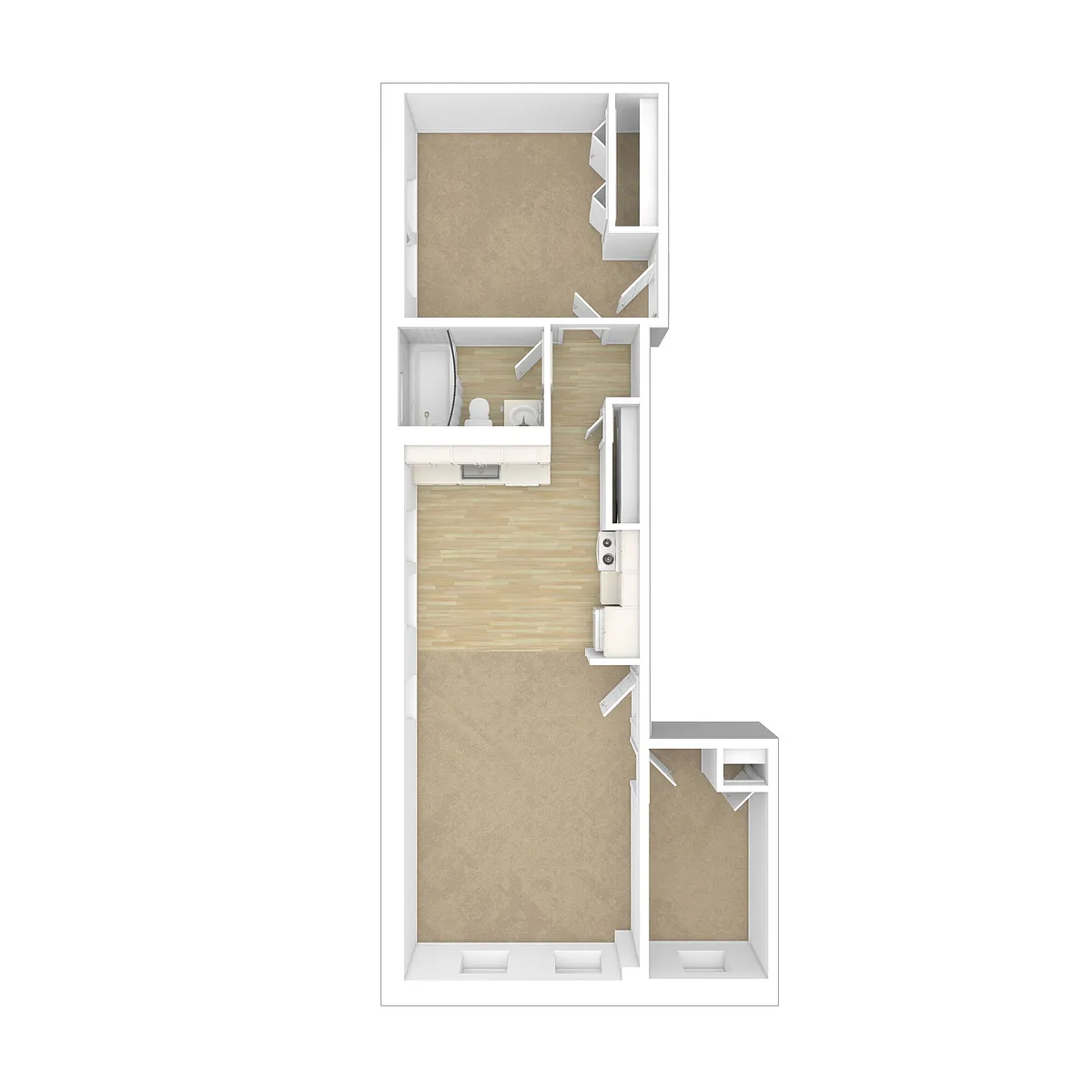 Floor plan 2 Bedroom 1 Bathroom