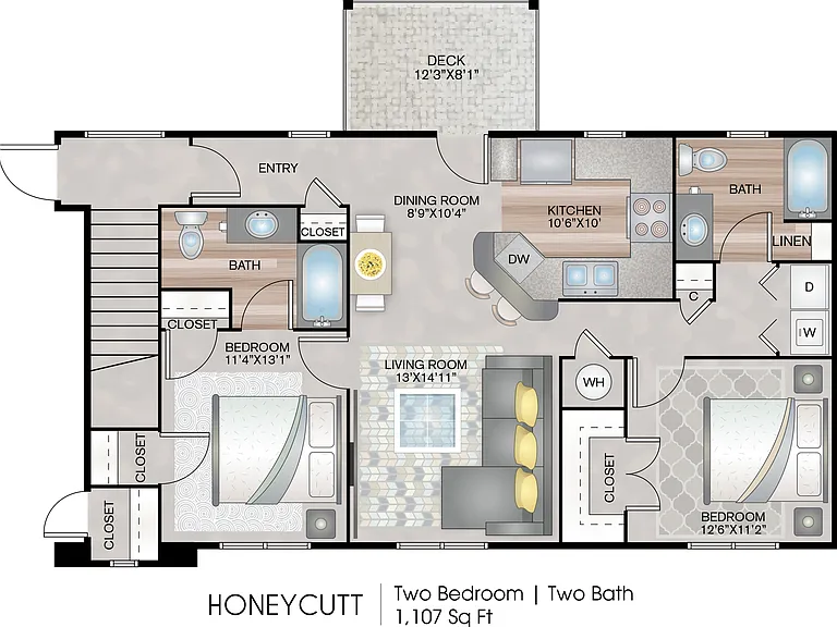 Two Bedroom 1107 sq ft Two Bedroom 1107 sq ft