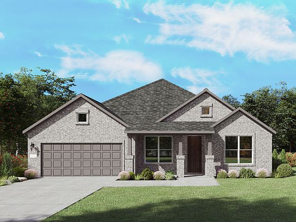 The Azle, a one-story new home design shown with home exterior LS 201