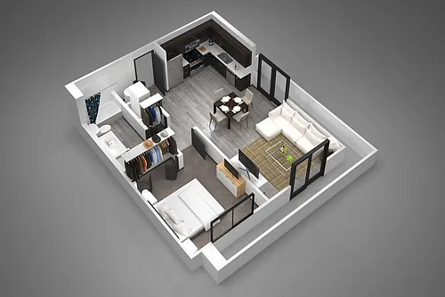 Floor plan 1 bedroom